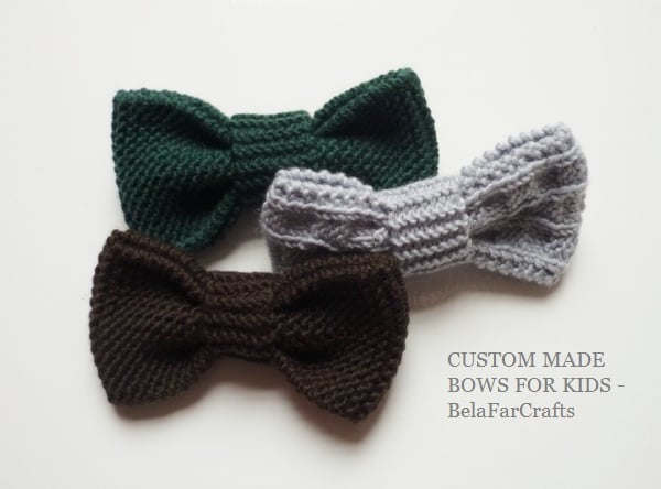 MADE TO ORDER bows for kids - Photo shoot bows - Toddler knit accessories 