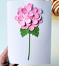 Pink Hydrangea - Flower Shop Moments, Blank Handmade Floral Card 