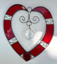 Stained Glass and Wire Heart Suncatcher - Handmade - red - Image 6