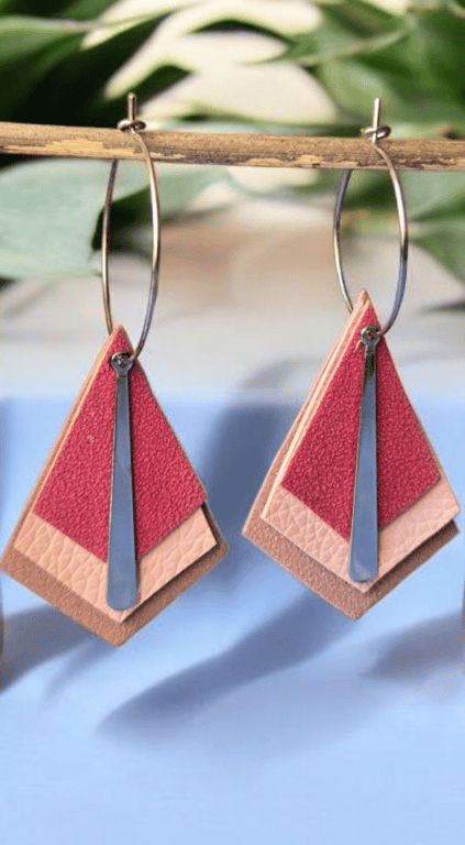 Faux Leather Earrings - Poppy