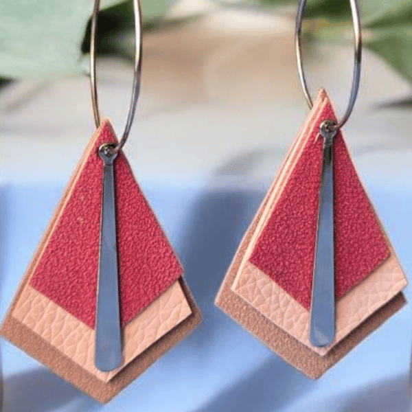 Faux Leather Earrings - Poppy