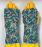 Crocheted Fingerless Dragon Scale Gloves - Image 4