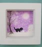 Cat Christmas Picture, Framed Snow Art Print, Kitten Daughter Gift, Black Cat - Image 4