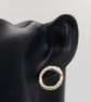 Molten Sterling Silver Circle Stud Earrings - Organic Chunky Minimalist Studs - Image 9