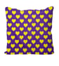 Handmade Yellow Hearts Design Cushion. Hearts Size 40x40cm- (16"x16") CUS160