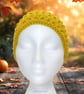 Crochet headband, ear warmer. Gold, mustard twist ear warmer. Gold headband. - Image 3