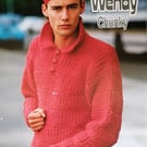 Wendy 3148 new mens chunky knitting pattern 