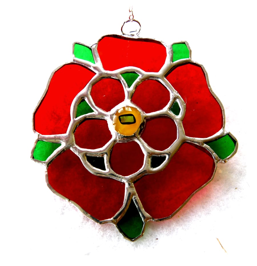Lancashire Rose Suncatcher Stained Glass 