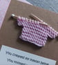  New Baby Girl Card with text from Psalm 139 and Knitted Jumper Size 5" x 5" - Image 3