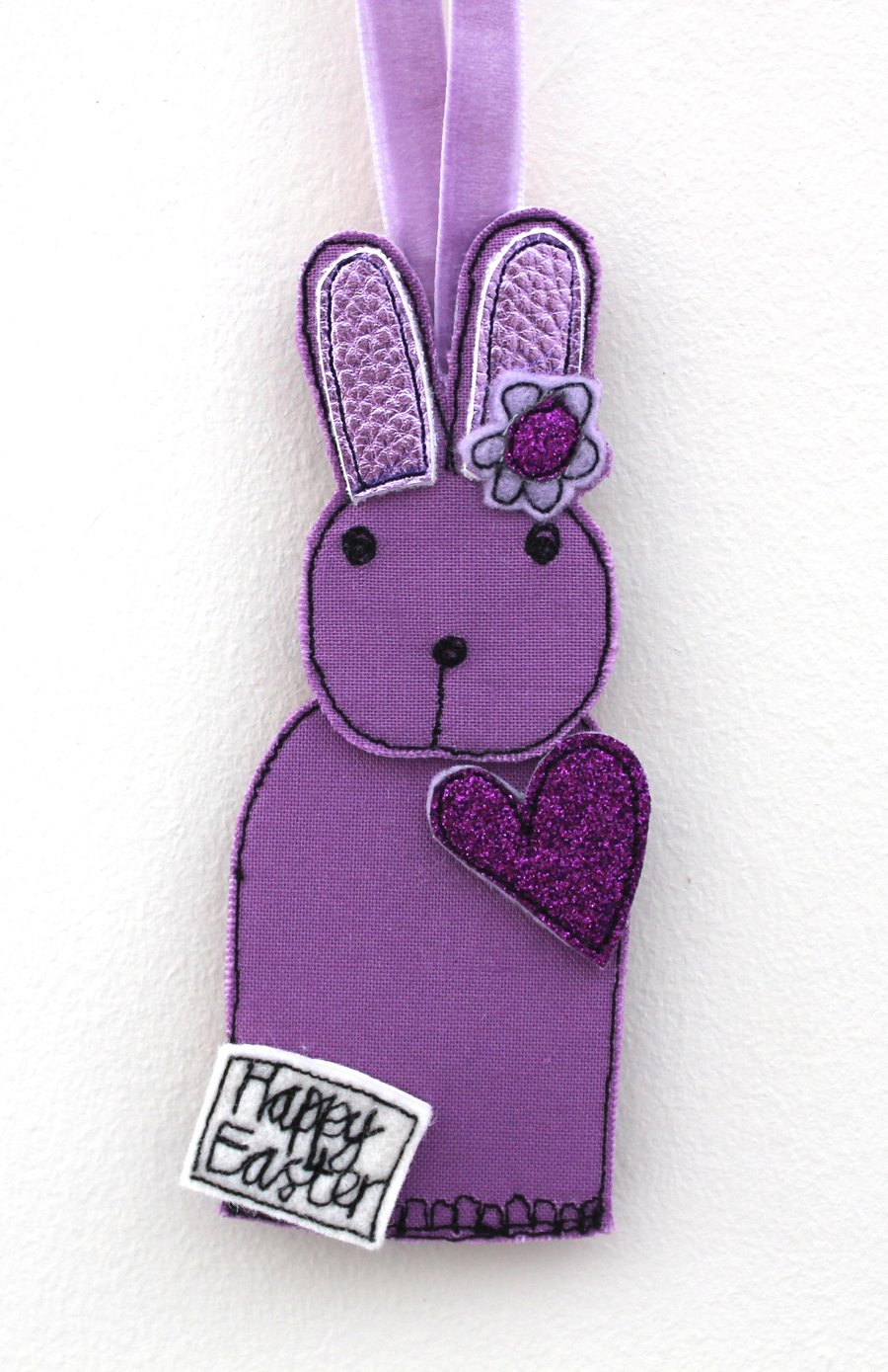 Purple Fabric Bunny - Hanging Decoration