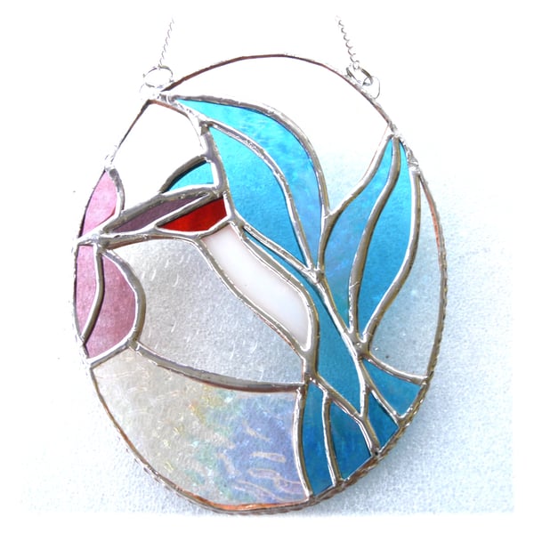 Kingfisher Picture Stained Glass Suncatcher Bird Hummingbird 017