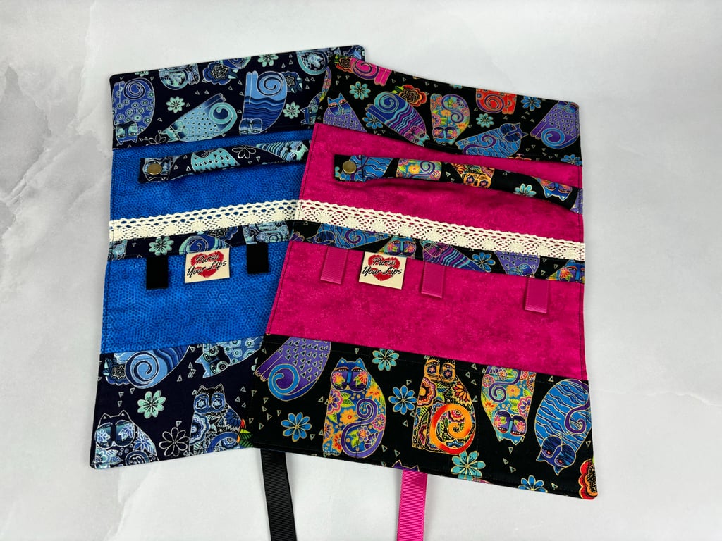 Cats jewellery roll, Kitty jewellery storage, Travel organiser, 2 options