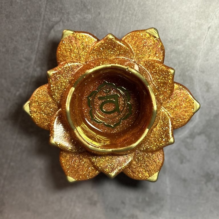 Chakra Inspired Resin Lotus Tealight Holders - Inner Flame Sacral