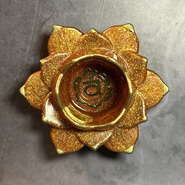 Chakra Inspired Resin Lotus Tealight Holders - Inner Flame Sacral