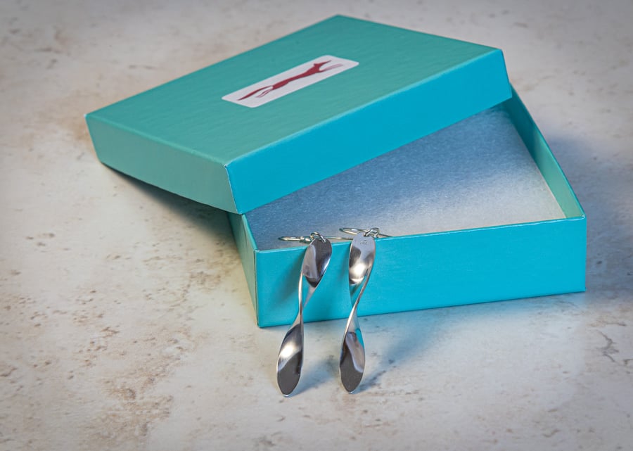 'Simplicity twist' earrings, sterling silver