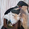 Bird art, Crow, Textile art sculpture, Crow, Raven, home decoration, 