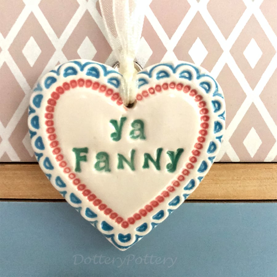 Small Ceramic heart decoration Swear words 