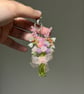 Handmade beaded flower bouquet keychain
