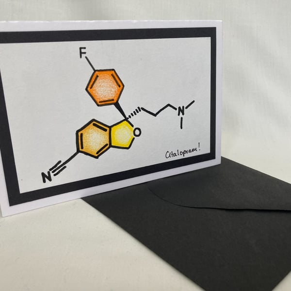 Citalopram SSRI greetings card