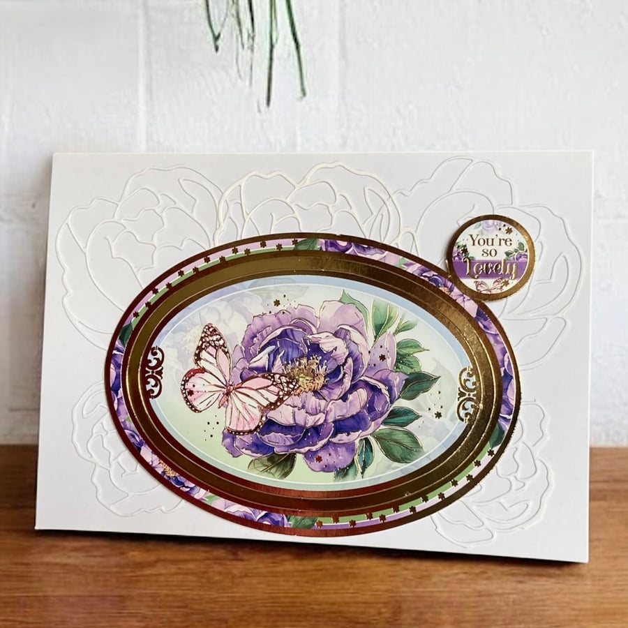 Blank Peony Greetings Card for Any Occasion 