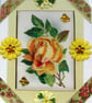 Yellow Rose Flower - Hand Crafted Decoupage Greeting Card - Blank 3022