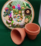 Hoop Art Gardening Theme Collage Mixed Media in Embroidery Hoop Various Colours - Image 1