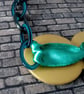 Gold Button & Teal Statement Necklace - Image 6
