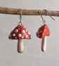 Half-Round Red Spotty Mushroom Earrings II - Image 4
