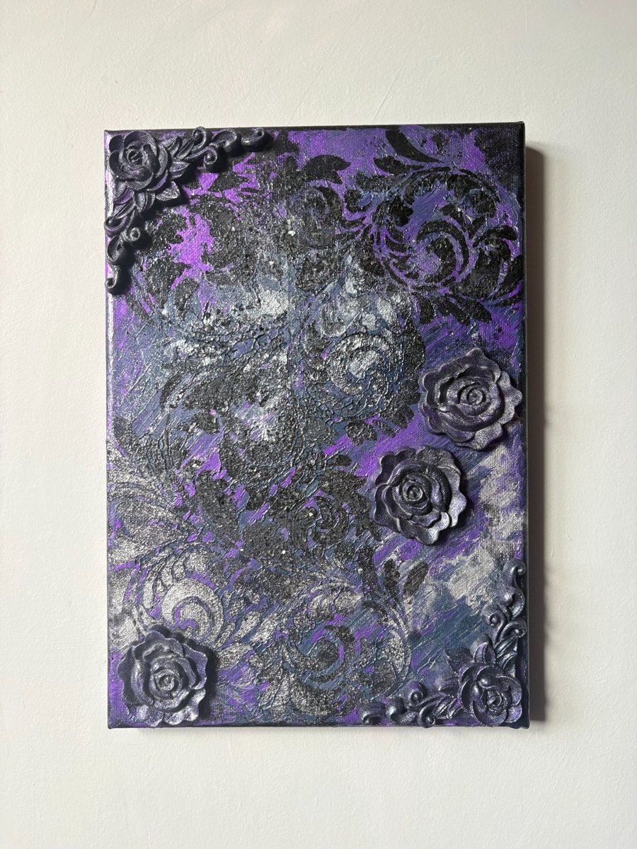 Phantom Flora - Abstract Acrylic Floral Shimmer Painting