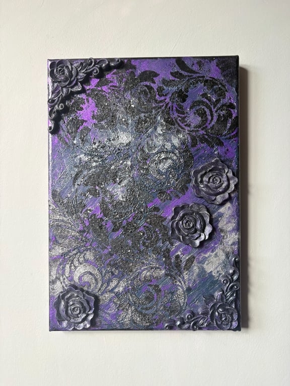 Phantom Flora - Abstract Acrylic Floral Shimmer Painting