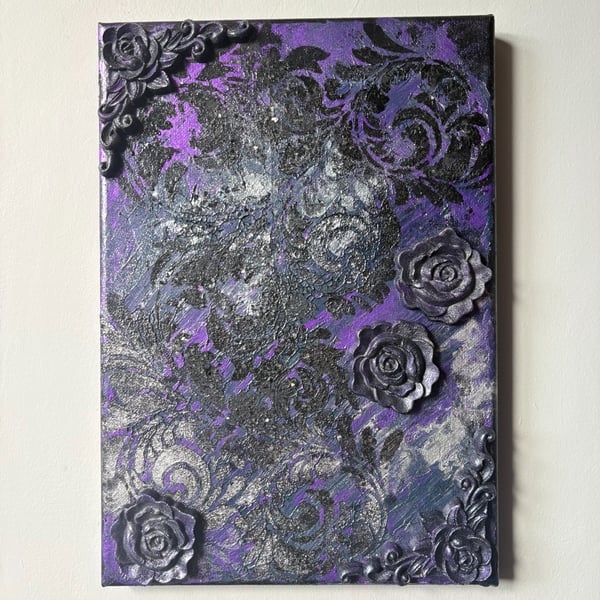 Phantom Flora - Abstract Acrylic Floral Shimmer Painting