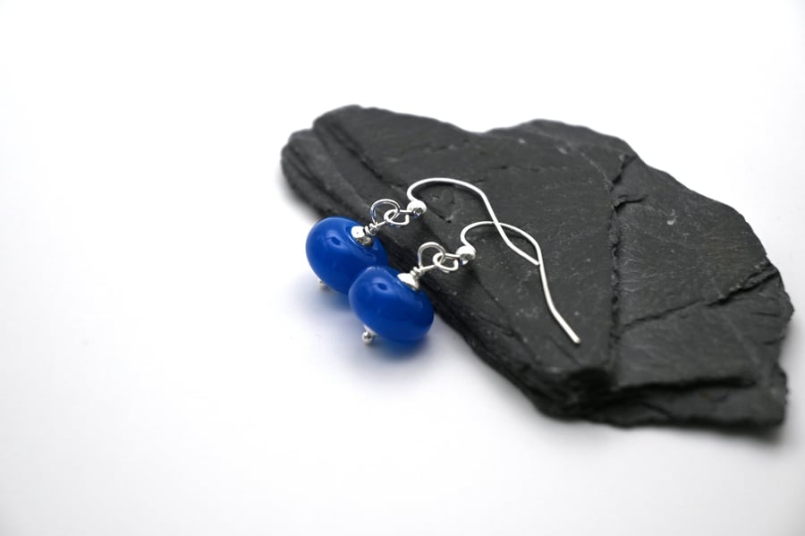 blue glass earrings