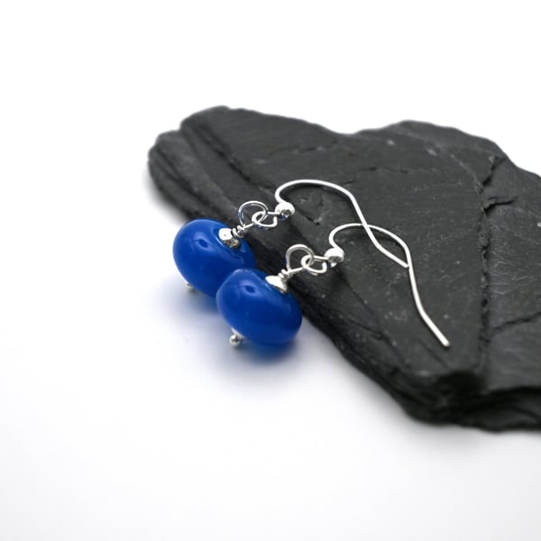 blue glass earrings