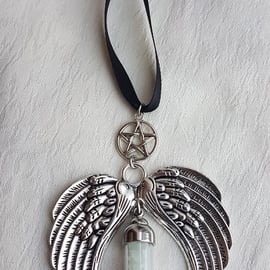 Gorgeous Angel Wings Hanging Decoration with Pentacle.