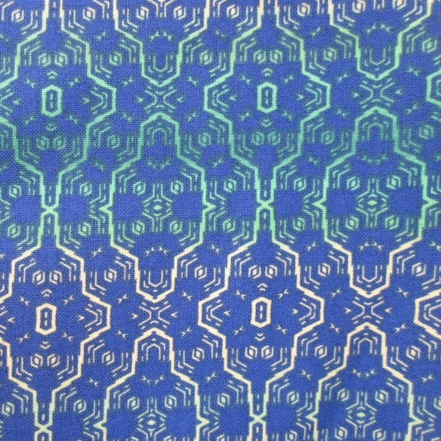 Vibrant Blue Green Yellow Geometric Cotton Fat Quarter