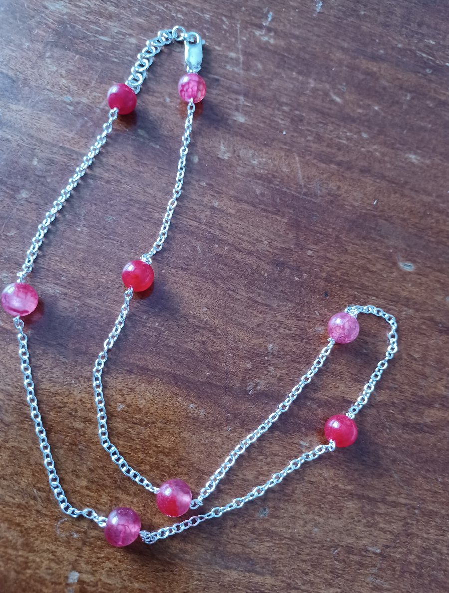 Red agate necklace 