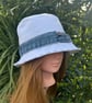 White denim bucket hat - upcycled 