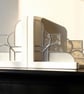 White Snowy Stained Glass Bookends Art Deco Style - Image 3