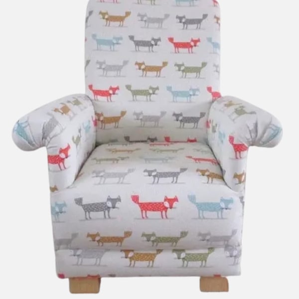 Child's Chair Mr Foxy Fox Fabric Armchair Kid's Nursery Bedroom Animals Baby