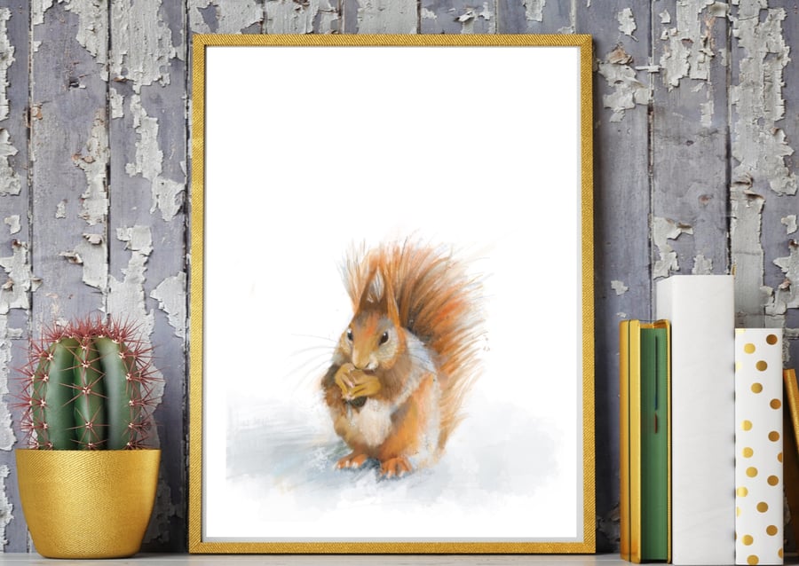 Squirrel Wall Art Illustration