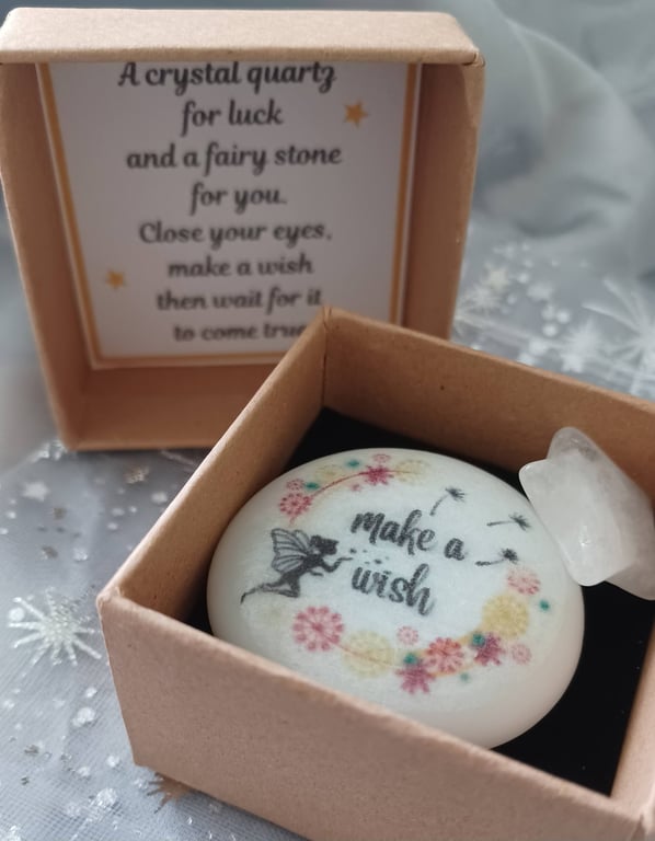 Make A Wish Pebble and Crystal Star Gift