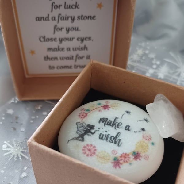 Make A Wish Pebble and Crystal Star Gift