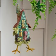 Spun Cotton Baba Yaga Hut Green