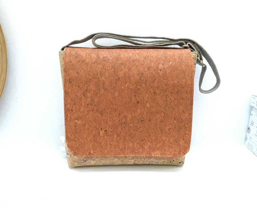 Cork shoulder bag,cork leather handbag, cork crossbody bag.