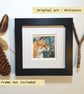 Miniature fox portrait, original painting, animal art