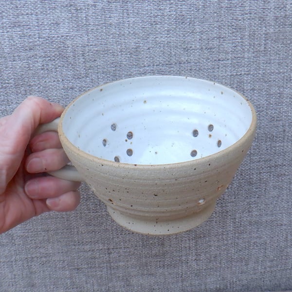 Berry bowl cup or colander handthrown in stoneware pottery ceramic 