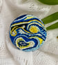 Brooch, Hand Embroidered abstract Van Gogh inspired design - Image 3