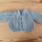 baby cardigan handmade for age 0-3 months.