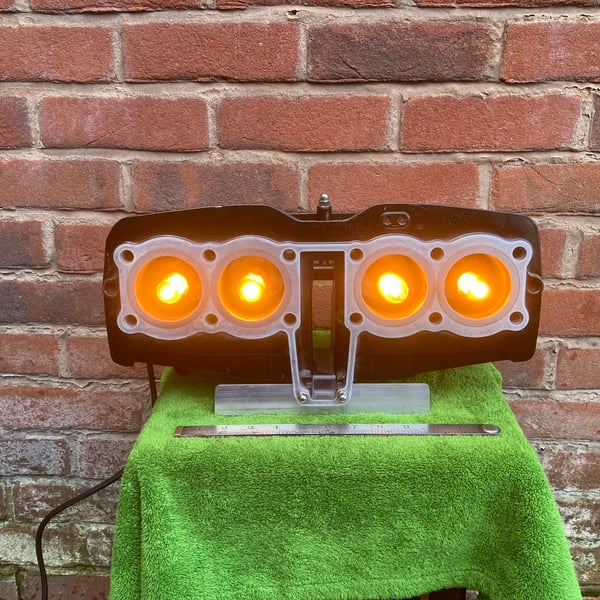 Decorative Engine Table Lamp made from a Motorcycle Cylinder Block