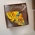 Artwork Yellow Butterfly - Paper Art - Original Art - Woodslice Artwork 